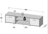 FORTE Paco TV-Unterschrank mit 2 Türen, Holzwerkstoff, Betonoptik Lichtgrau / Weiß, 38 x 160 x 42 cm Bild 4