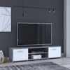 FORTE Paco TV-Unterschrank mit 2 Türen, Holzwerkstoff, Betonoptik Lichtgrau / Weiß, 38 x 160 x 42 cm Bild 2