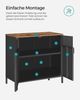Songmics Sideboard, mit verstellbarem Einlegeboden, Stahlgestell vintagebraun-schwarz, 76 x 40 x 80 cm Bild 4