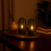 Brilliant LED Tischleuchte Illusion mit Batterie (exkl), LED fest integriert, LED-Kerzen Tischleuchten 2er-Set, 16x8 cm, Rauchglas, 2500 K, grau Bild 2