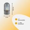 Brilliant LED Tischleuchte Illusion mit Batterie (exkl), LED fest integriert, LED-Kerzen Tischleuchten 2er-Set, 16x8 cm, Rauchglas, 2500 K, grau Bild 5