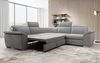 Designer Sofa Fernando mit Schlaffunktion und Stauraum Samt Hellgrau Bild 5