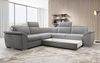 Designer Sofa Fernando mit Schlaffunktion und Stauraum Samt Hellgrau Bild 4