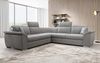 Designer Sofa Fernando mit Schlaffunktion und Stauraum Samt Hellgrau Bild 2