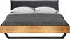 Möbel-Eins CURBY Kufenbett mit Polster-Kopfteil, Material Massivholz, rustikale Altholzoptik, Fichte, Kufen schwarz natur 200x220 cm Kunstleder Braun ohne Steppung Bild 5