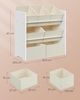 Songmics Kinderregal, mit 7 Aufbewahrungsboxen, MDF / Vliesstoff wolkenweiß, 60 x 29,5 x 62,5 cm Bild 3
