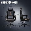 GTPLAYER Gaming Stuhl, Ergonomischer Gamer Sessel mit Fußstütze, Bürostuhl Höhenverstellbar mit Kopf- und Lendenkissen,Drehstuhl aus Kunstleder schwarz Bild 3