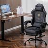 GTPLAYER Gaming Stuhl, Ergonomischer Gamer Sessel mit Fußstütze, Bürostuhl Höhenverstellbar mit Kopf- und Lendenkissen,Drehstuhl aus Kunstleder schwarz Bild 2