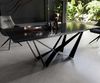 Esstisch Edge 200-300x100 Reliefglas Rauchschwarz 3D-Design Spider Flachstahl Schwarz ausziehbar Bild 5