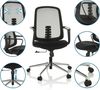 hjh OFFICE Bürostuhl ergonomisch SEDIOLO B Drehstuhl mit atmungsaktiver Rückenlehne und Lordosenstütze, Stoff/Netz Schwarz Bild 5