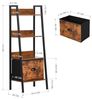 FurnitureR Pflanzenregal Leiterstil 42 x 29 x 110 cm, 4 Ebenen, Stoffschublade, 12 mm Holzplatten & 20 mm Metallrahmen, 7,5 cm Rückwand, Outdoor & Indoor Pflanzenständer Bild 3