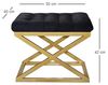 Atelier Del Sofa Stylish Pouffe with Metal Frame, 50 cm Width, 42 cm Height, 40 cm Depth | 100% Polyester Babyface, Grey with Gold & Black Accents | Perfect for Modern Decor Bild 2