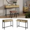 Schminktisch Lennox Eiche 100 x 75 cm mit 2 Schubladen Vicco Bild 2
