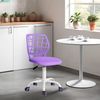FurnitureR Esszimmer-Drehstühle, 1PC Küchenstuhl, gepolsterter Stuhl, Drehstuhl, bequemer Stuhl mit Rädern, Rückenlehne, armloser Stuhl für Esszimmer, Wohnzimmer, Lila Bild 3