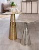 GILDE 2er Set Beistelltisch Organica aus Aluminium - organische Form - metallische Optik - goldfarben/silberfarben - Höhe 59cm x Breite 58cm Bild 2
