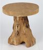 Runder Beistelltisch 40x45cm aus Teakholz Couchtisch Nachttisch Echtholz unbehandelt Bild 3