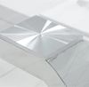 DRW Rechteckiger Esstisch aus Metall und Glas in transparent und verchromt, 160 x 90 x 75 cm, bunt, estandar Bild 3