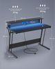 Vasagle Schreibtisch, Gaming Tisch mit eingebauter Steckdosenleiste, Computertisch, mit Monitorständer für 2 Monitore, Schlafzimmer, 60 x 120 x 76 cm, rußschwarz LWDDE192B02 Bild 3