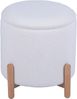 DRW Sitzsack mit Aufbewahrung aus Naturholz, gepolstert, weiß, 41 x 41 x 40 cm Bild 5