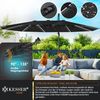 KESSER® Sonnenschirm Doppelsonnenschirm 4,6m x 2,7m | Ampelschirm Abdeckung & Windsicherung mit Kurbel & Ständer | Kurbelschirm Aluminium wasserabweisend | Neigbar Kippbar 360° Drehbar Schwarz, Mit LED Bild 3