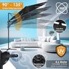 KESSER® Sonnenschirm Doppelsonnenschirm 4,6m x 2,7m | Ampelschirm Abdeckung & Windsicherung mit Kurbel & Ständer | Kurbelschirm Aluminium wasserabweisend | Neigbar Kippbar 360° Drehbar Schwarz, Mit LED Bild 4