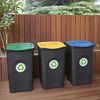 Stefanplast® Mülleimer Klappdeckel Schwarz - Blau 50 L Bild 2