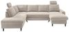 Wohnlandschaft >Pris< U-Form, Funktionen, cord beige - 153x305x75x200 (LxBxHxT) Bild 4