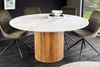 riess-ambiente Esstisch TRES CHIC 140cm weiß / braun · Tisch aus Mangoholz mit Marmorplatte (Einzelartikel, 1-St), Rund · Säulenfuß · Küchentisch · Massivholz-Lamellen · weißer Marmor Bild 2