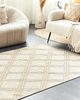 Teppich Baumwolle beige weiß 140 x 200 cm Kurzflor KACEM Bild 2