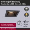 LED Einbauleuchte 3-Step-Dim Cole Coin 1er-Set IP44 eckig 88x88mm Coin 6W 470lm 230V dimmbar 2700K Schwarz Bild 3