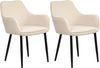 Esszimmerstuhl 2er Set ALDEN Bouclé Hellbeige Bild 4