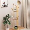 UNHO Bambus Kleiderständer Garderobenständer in Baumform mit 8 Haken/3 Ablagen Standgarderobe für Flur Büro Schlafzimmer Wartezimmer,für Kleidung Hüte Tasche Bild 4
