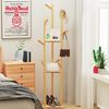 UNHO Bambus Kleiderständer Garderobenständer in Baumform mit 8 Haken/3 Ablagen Standgarderobe für Flur Büro Schlafzimmer Wartezimmer,für Kleidung Hüte Tasche Bild 3