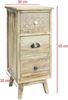 Rebecca Mobili Schmaler Nachttisch, Kleine Kommode, 3 Schubladen, Hellbraun Shabby White, Paulownia Holz, Für Badezimmer Schlafzimmer - Maße: 65 x 30 x 30 cm (H×B×T) - Art. RE6620 Bild 3