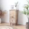 Rebecca Mobili Schmaler Nachttisch, Kleine Kommode, 3 Schubladen, Hellbraun Shabby White, Paulownia Holz, Für Badezimmer Schlafzimmer - Maße: 65 x 30 x 30 cm (H×B×T) - Art. RE6620 Bild 2