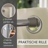 tinycurtains Türvorhang mit Stange silber 55-90 cm ohne Bohren, Thermo Vorhang mit Magneten, Ösen, abdunkelnd, Polyester, blickdicht, beige Driftwood, Türgardine mit Klemmstange verdunkelnd Bild 5