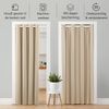 tinycurtains Türvorhang mit Stange silber 55-90 cm ohne Bohren, Thermo Vorhang mit Magneten, Ösen, abdunkelnd, Polyester, blickdicht, beige Driftwood, Türgardine mit Klemmstange verdunkelnd Bild 4