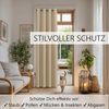 tinycurtains Türvorhang mit Stange silber 55-90 cm ohne Bohren, Thermo Vorhang mit Magneten, Ösen, abdunkelnd, Polyester, blickdicht, beige Driftwood, Türgardine mit Klemmstange verdunkelnd Bild 3