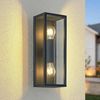Lindby Außen-Wandleuchte Peldar, Metall, Schwarz IP44, 2 x 60 W Bild 2