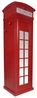 Dmora Kleiderschrank "London Telefonzelle" mit 3 Regalen und Spiegeltür, Made in Italy, Schlafzimmer Kleiderschrank, cm 68x55h215, Farbe Rot Bild 3