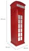 Dmora Kleiderschrank "London Telefonzelle" mit 3 Regalen und Spiegeltür, Made in Italy, Schlafzimmer Kleiderschrank, cm 68x55h215, Farbe Rot Bild 2