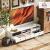 HOMCOM TV-Board TV Schrank mit Schubladen, 3 offenen Fächern (140 cm lang TV Kommode, 1 St, TV Lowboard mit Kabelmanagement), Fernsehtisch für Wohnzimmer Weiß 140 x 34 x 45 cm Bild 2