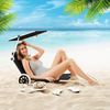 CASARIA® Alu Sonnenliege Klappbar mit Dach Strandliege mit Rollen Kissen Liegestuhl Strand Grau Bild 2