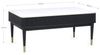 Julian Bowen Louis Couchtisch mit geriffelter Steinplatte und 2 Schubladen, Eschenholz, weißer Marmor/Schwarz, 110x65 cm Bild 2