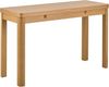 AC Design Furniture Ea rechteckig Esstisch, Tischplatte matt Eiche Lackiert Furnier, Gestell matt Eiche lackiert Furnier mit scharnier aus Chrom und zusatzplattenaufbewahrung, 45/90 x 120 x 76 cm Bild 1