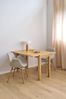 AC Design Furniture Ea rechteckig Esstisch, Tischplatte matt Eiche Lackiert Furnier, Gestell matt Eiche lackiert Furnier mit scharnier aus Chrom und zusatzplattenaufbewahrung, 45/90 x 120 x 76 cm Bild 2