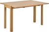 AC Design Furniture Ea rechteckig Esstisch, Tischplatte matt Eiche Lackiert Furnier, Gestell matt Eiche lackiert Furnier mit scharnier aus Chrom und zusatzplattenaufbewahrung, 45/90 x 120 x 76 cm Bild 4