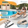KESSER® Sonnenliege Relaxliege Schwungliege | Gartenliege | Gartenstuhl | Klappstuhl faltbar | Liegestuhl | Schaukelsessel | ergonomische Relaxsessel | wetterfest | 150 kg Belastung | Beige Bild 5