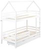 Hochbett mit Schubladen Haus Kiefernholz GIRGOLS 90 x 200 cm mit Stauraum Weiß Bild 5
