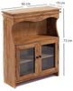 Wandschrank Ribera Mahagoni Massivholz, 2 Glastüren, 3 Haken naturfarben Bild 3